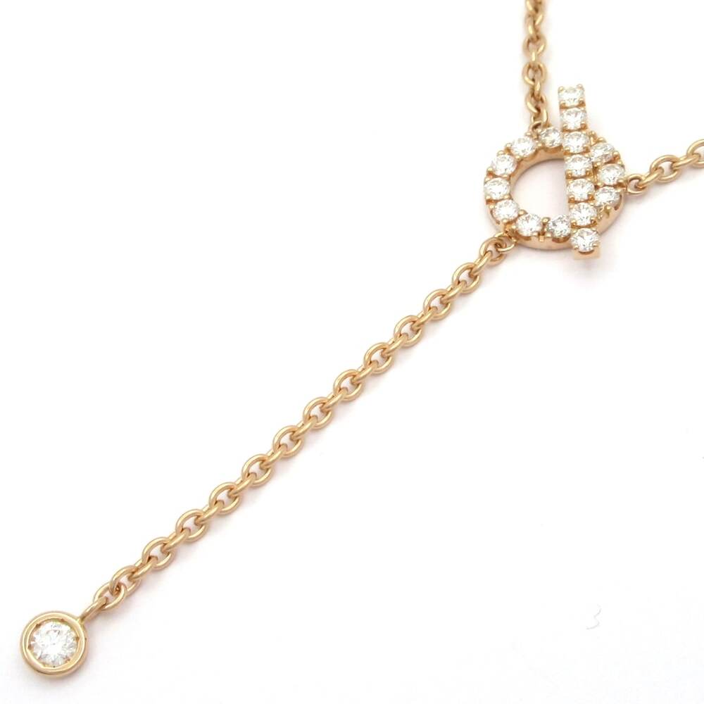 Hermès Finesse Thai Lariat Necklace 18K Rose Gold Diamond
